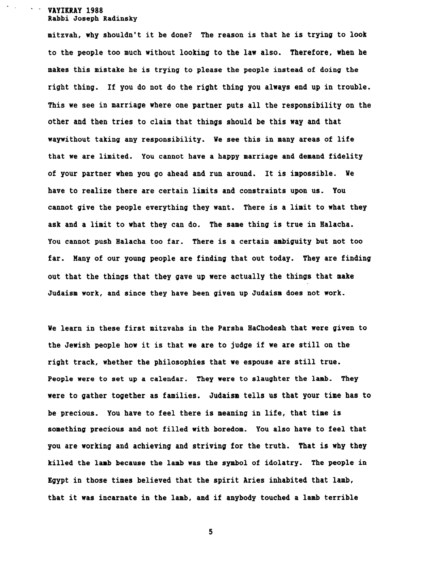 Vayikra 1988