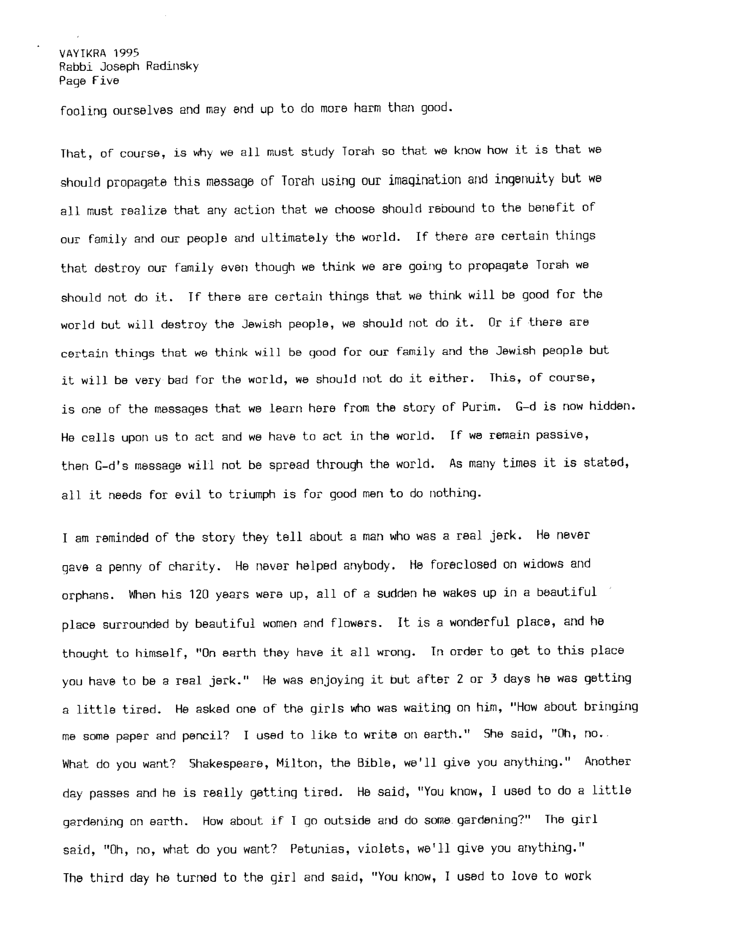 Vayikra 1995