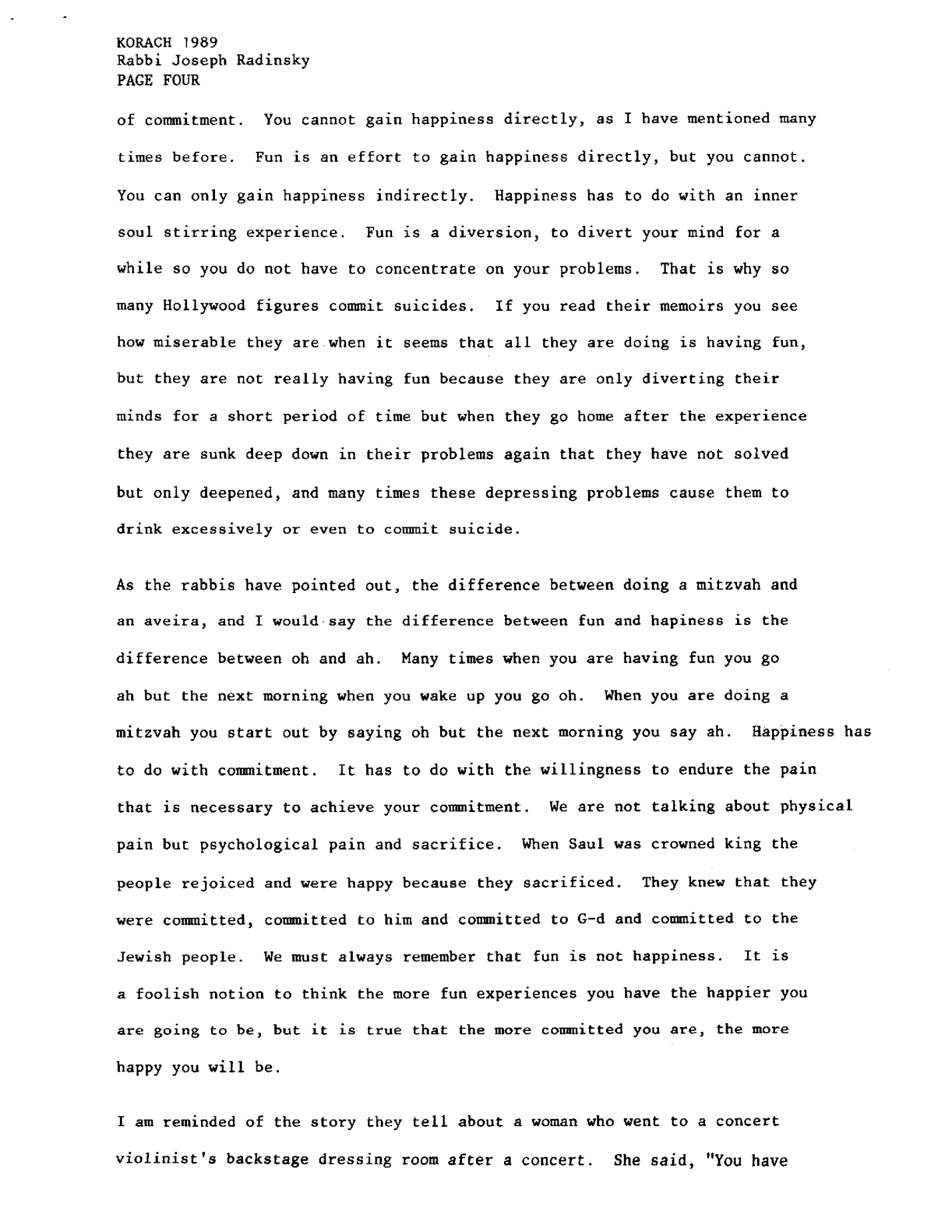 korach 1989