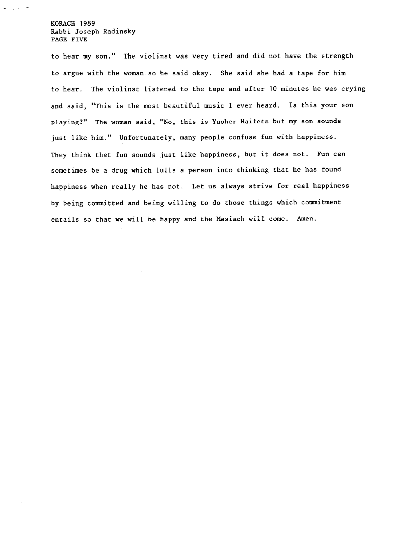 korach 1989