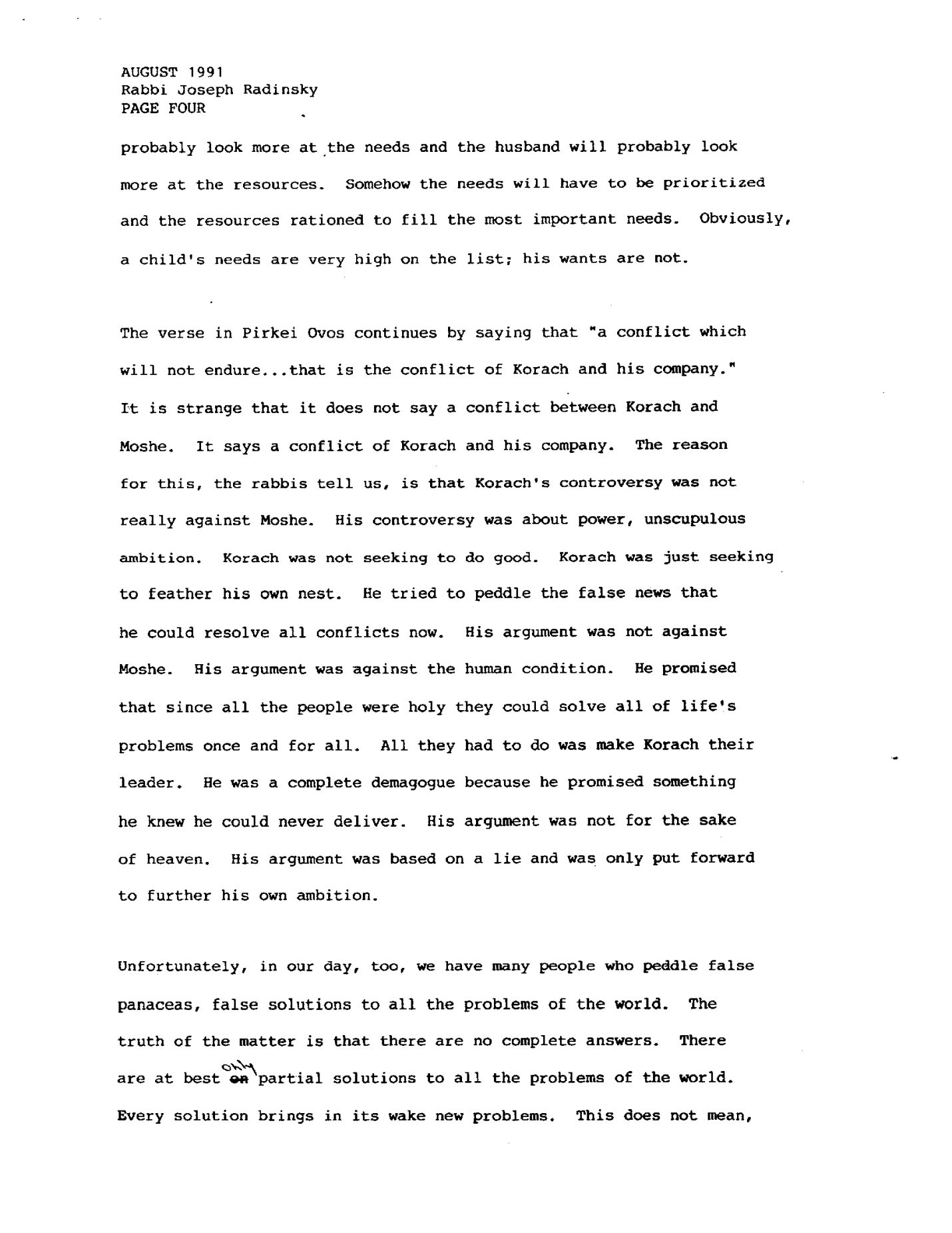 korach 1991