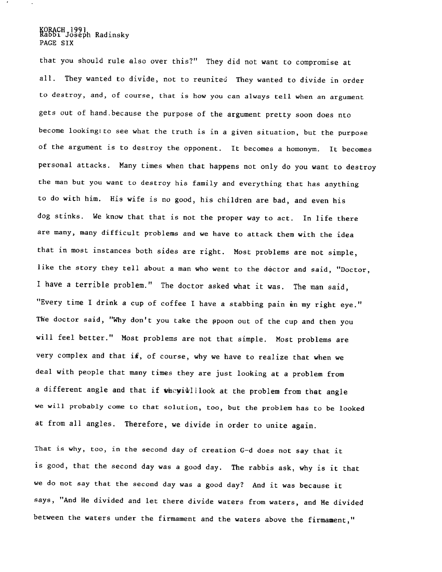 korach 1991