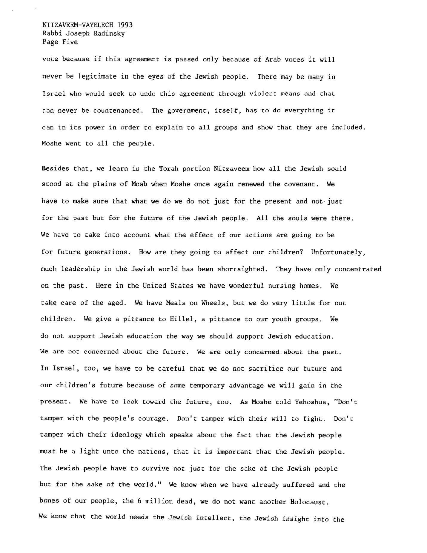 nitzavim 1993