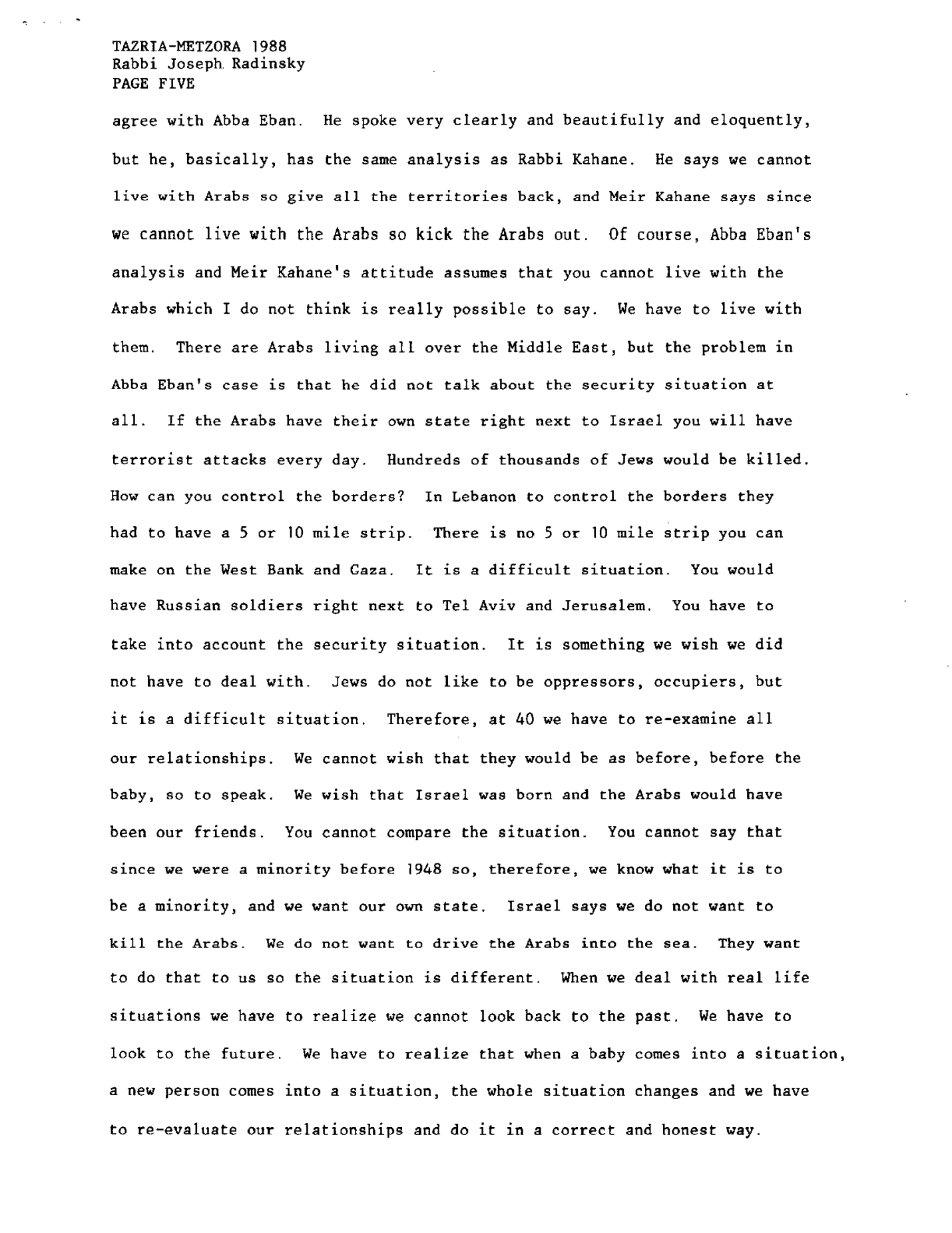 tazria 1988
