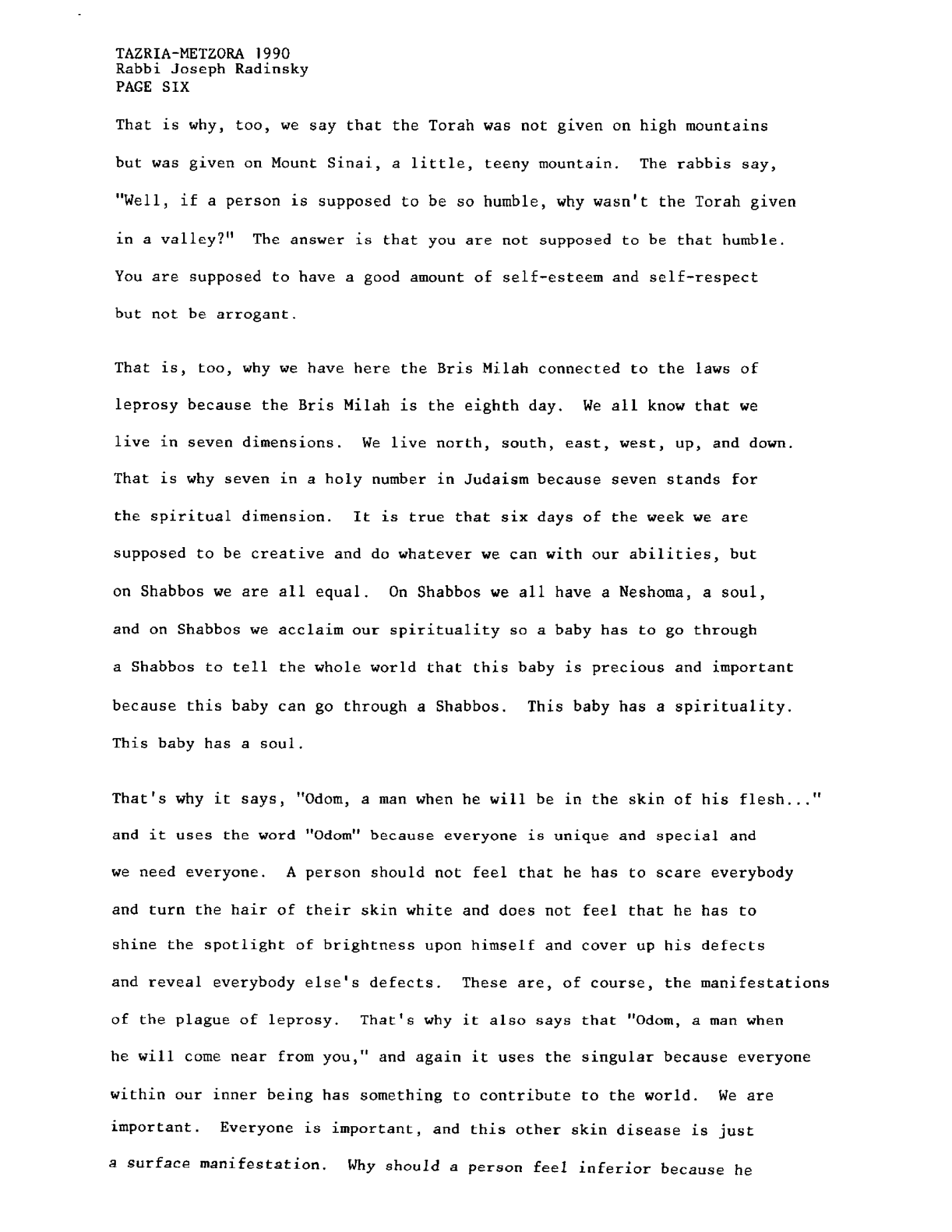 tazria 1988