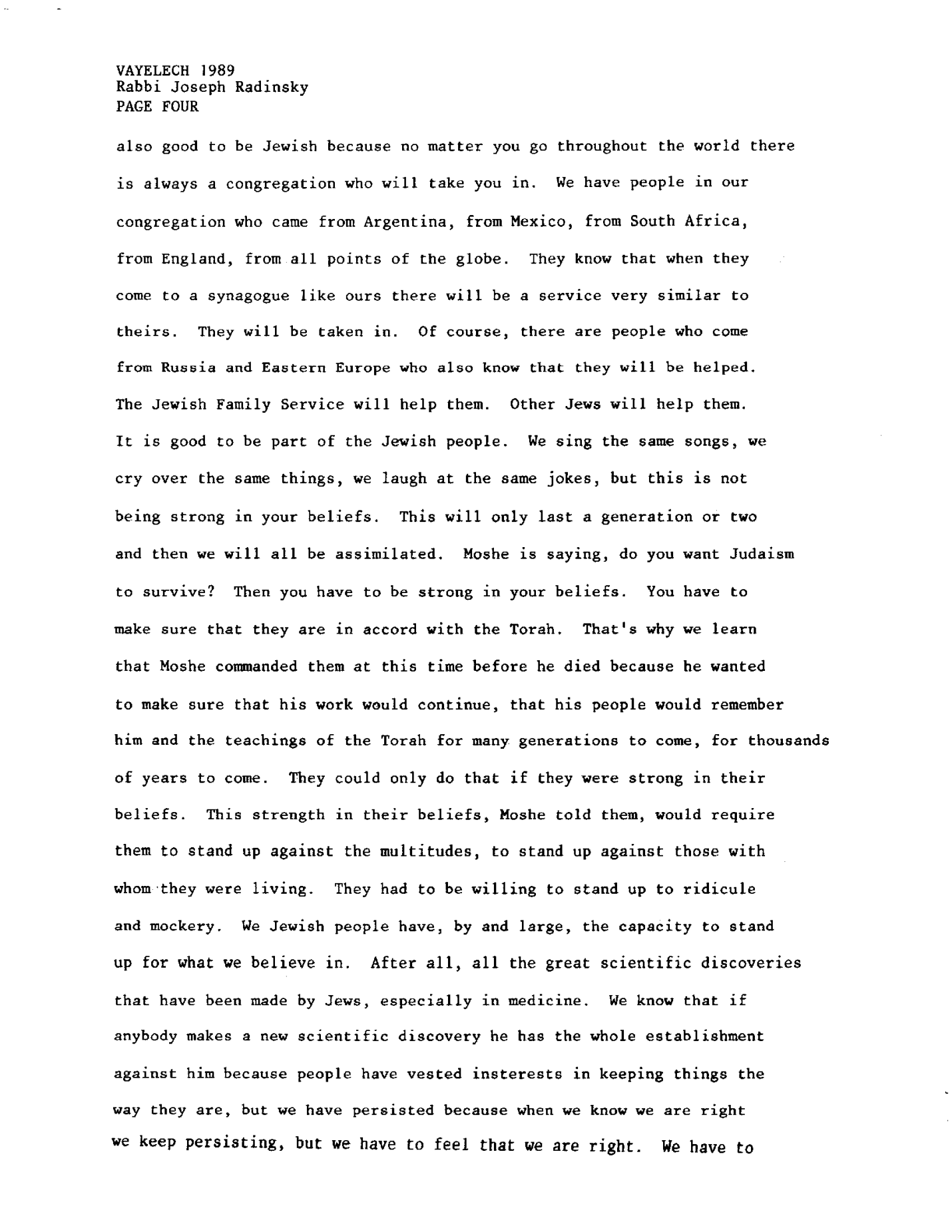 vayelech 1989