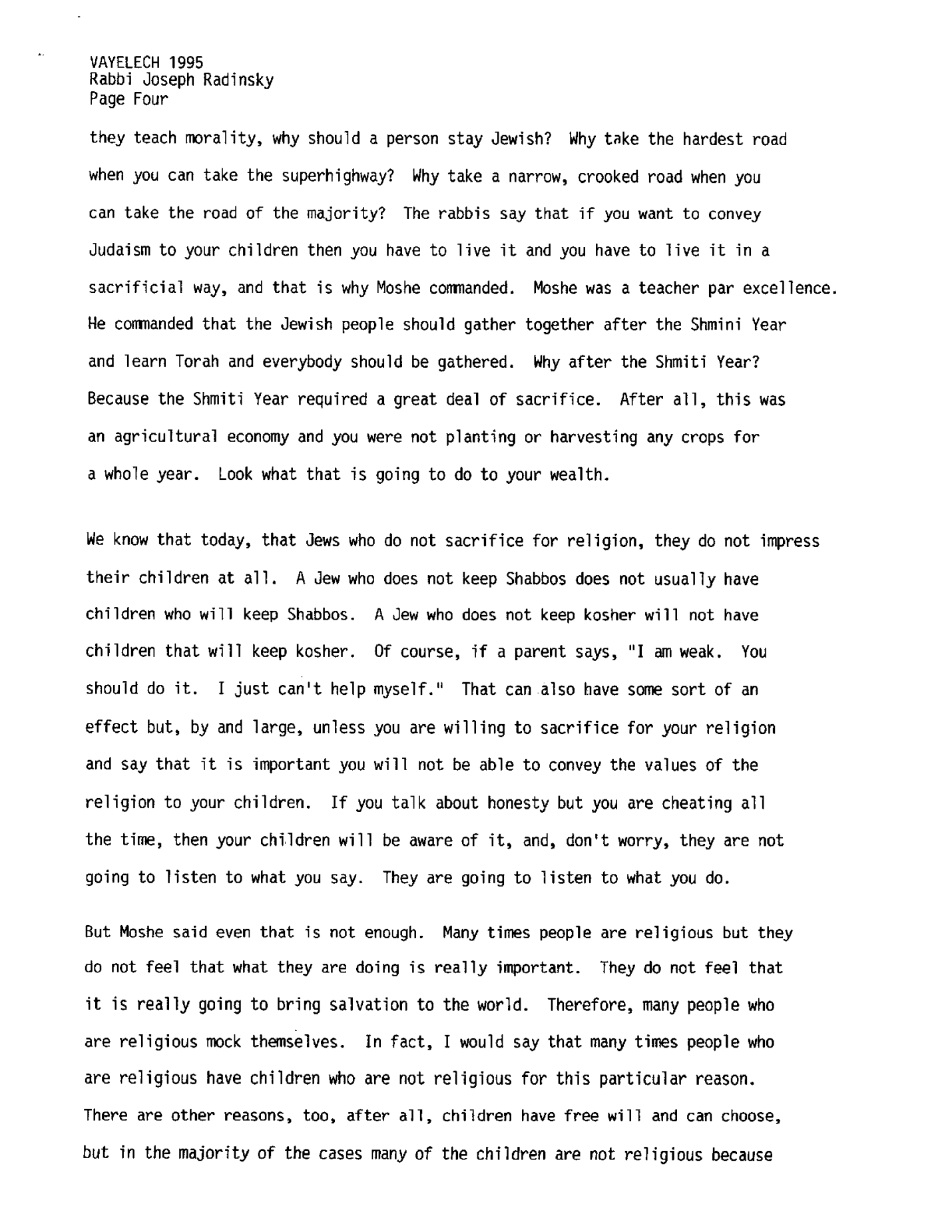 vayelech 1995